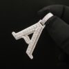 Iced Out Any Alphabet Letter Pendant In Any Size Made in 925 Sterling Silver Embellished with Shinny Moissanite Diamonds For Birthday Gift