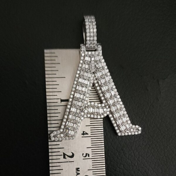 Iced Out Any Alphabet Letter Pendant In Any Size Made in 925 Sterling Silver Embellished with Shinny Moissanite Diamonds For Birthday Gift