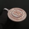 2" Round Rotating Pendant With Any Letters & Number Made in 925 Sterling Silver Studded with Colorless Moissainite Stone, Customized pendant