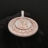 2" Round Rotating Pendant With Any Letters & Number Made in 925 Sterling Silver Studded with Colorless Moissainite Stone, Customized pendant
