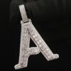 Iced Out Any Alphabet Letter Pendant In Any Size Made in 925 Sterling Silver Embellished with Shinny Moissanite Diamonds For Birthday Gift