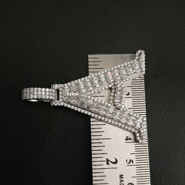 Iced Out Any Alphabet Letter Pendant In Any Size Made in 925 Sterling Silver Embellished with Shinny Moissanite Diamonds For Birthday Gift