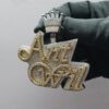Iced Out Customized 2.5" Long 2" Wide Pendant With Any Name Made in 925 Sterling Silver Embellished With Shiny Moissanite Diamonds For Gift