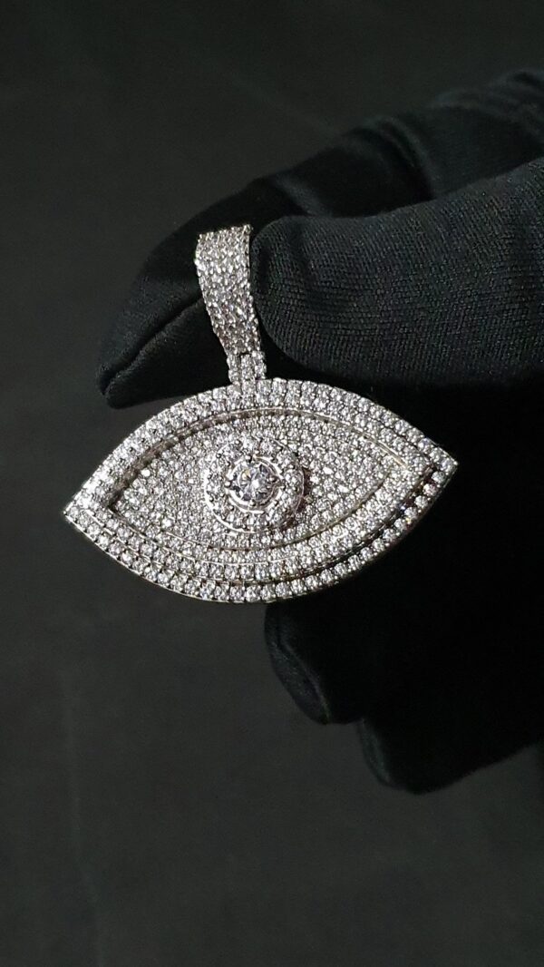 Iced Out Ankh Pendant 1.25" Long Made in 925 Sterling Silver Studded with VVS Colorless Moissanite Stone For Birthday And Anniversary Gift