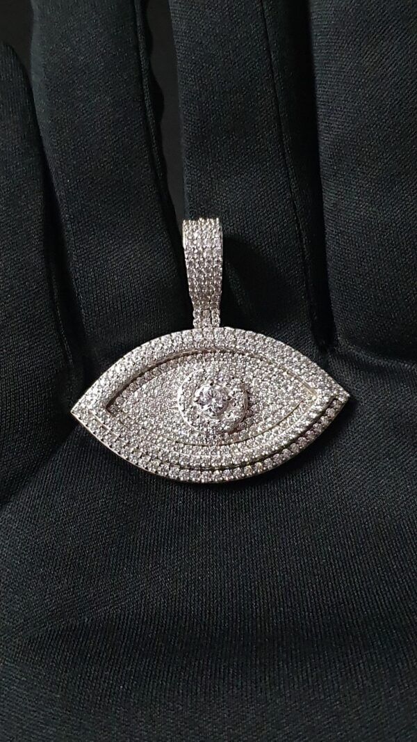 Iced Out Ankh Pendant 1.25" Long Made in 925 Sterling Silver Studded with VVS Colorless Moissanite Stone For Birthday And Anniversary Gift