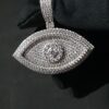 Iced Out Ankh Pendant 1.25" Long Made in 925 Sterling Silver Studded with VVS Colorless Moissanite Stone For Birthday And Anniversary Gift