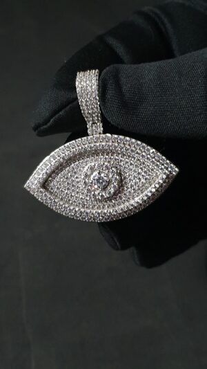 Iced Out Ankh Pendant 1.25" Long Made in 925 Sterling Silver Studded with VVS Colorless Moissanite Stone For Birthday And Anniversary Gift