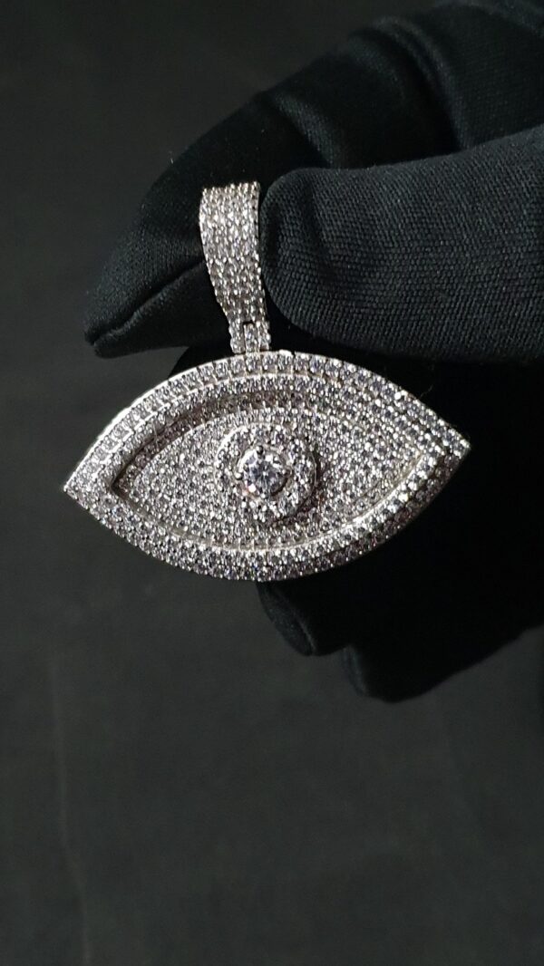 Iced Out Ankh Pendant 1.25" Long Made in 925 Sterling Silver Studded with VVS Colorless Moissanite Stone For Birthday And Anniversary Gift