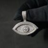 Iced Out Ankh Pendant 1.25" Long Made in 925 Sterling Silver Studded with VVS Colorless Moissanite Stone For Birthday And Anniversary Gift