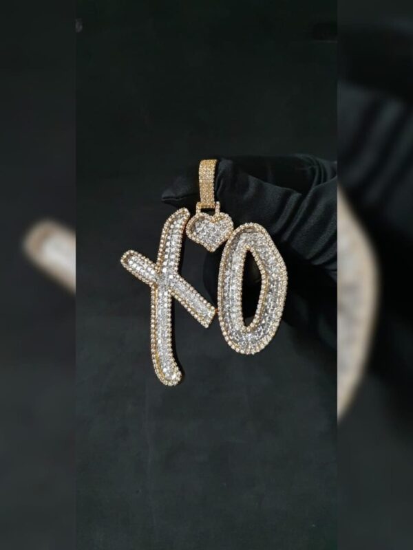 Iced Out Any Two Letter Name Pendant Made in 925 Sterling Silver Embellished With Shinny Moissanite Diamonds For Birthday And Memorial Gift