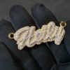 Iced Out Any Name Pendant 0.75" Long 2" Wide Made in 925 Sterling Silver Embellished With Shinny Moissanite Diamonds For Birthday Gift