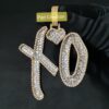 Iced Out Any Two Letter Name Pendant Made in 925 Sterling Silver Embellished With Shinny Moissanite Diamonds For Birthday And Memorial Gift