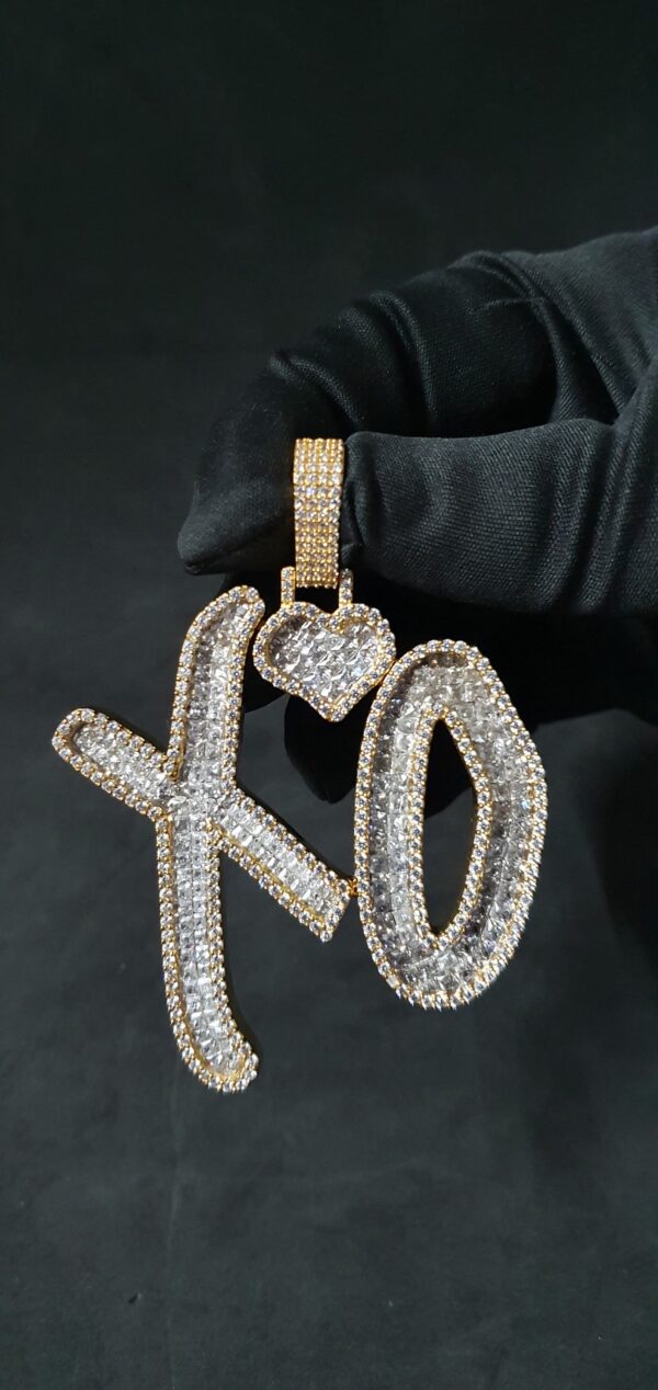 Iced Out Any Two Letter Name Pendant Made in 925 Sterling Silver Embellished With Shinny Moissanite Diamonds For Birthday And Memorial Gift