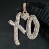Iced Out Any Two Letter Name Pendant Made in 925 Sterling Silver Embellished With Shinny Moissanite Diamonds For Birthday And Memorial Gift