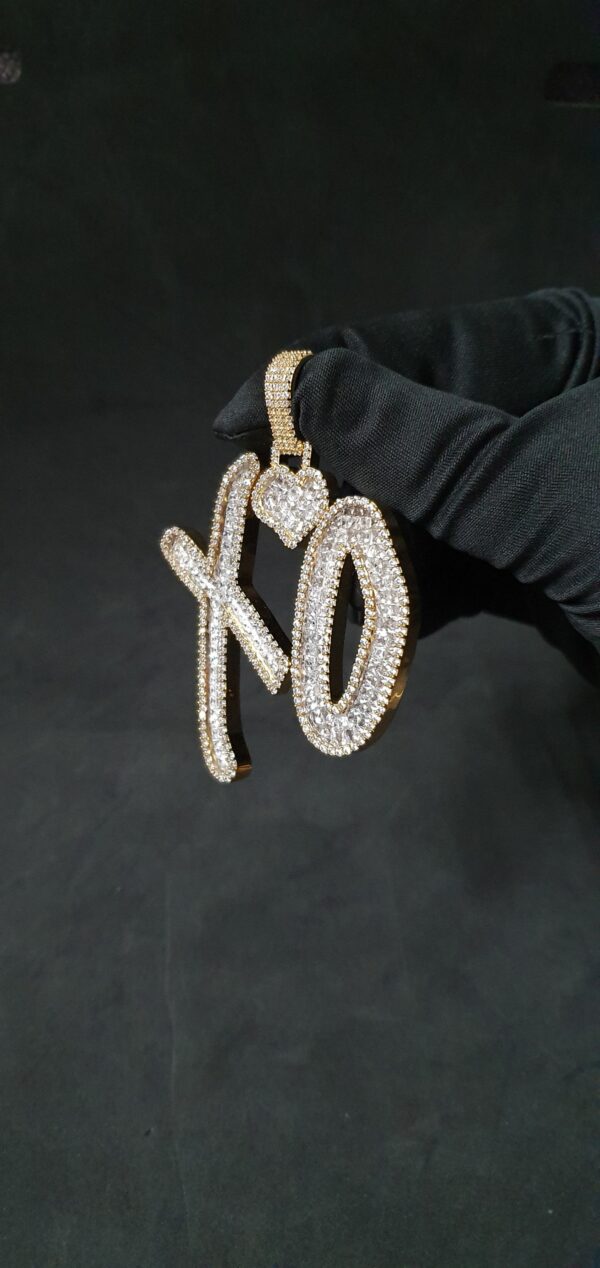 Iced Out Any Two Letter Name Pendant Made in 925 Sterling Silver Embellished With Shinny Moissanite Diamonds For Birthday And Memorial Gift
