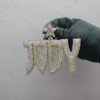 2.5" Long 4" Wide Customized Any Name Pendant Made In 925 Sterling Silver Embellished With Shinny Moissanite Diamonds For Birthday Gift