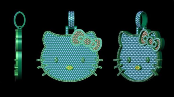 Adorable Iced Out Kitty Pendants Made In 925 Sterling Silver Embellished With Shinny Moissanite Diamonds For The Gift To Cat Lovers