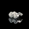 Iced Out Heart Earring Made in 18 / 14 / 10 kt Gold Studded with VVS Colorless Moissanite/CZ Stone, Unisex Earring, Light Weight Earring