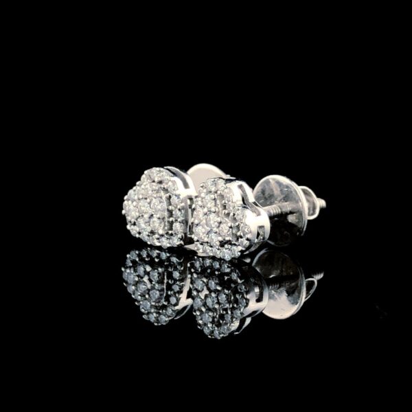 Iced Out Heart Earring Made in 18 / 14 / 10 kt Gold Studded with VVS Colorless Moissanite/CZ Stone, Unisex Earring, Light Weight Earring