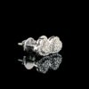 Iced Out Heart Earring Made in 18 / 14 / 10 kt Gold Studded with VVS Colorless Moissanite/CZ Stone, Unisex Earring, Light Weight Earring