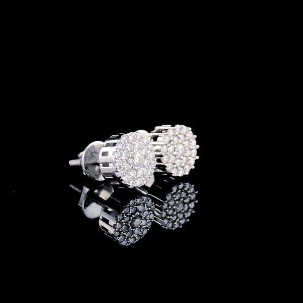 Iced Out Round Earring Made in 18/14/10 KT Gold Studded With Shinny Moissanite Diamonds For Birthday And Anniversary Gift To Special Person