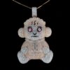 Iced Out Teddy Pendant Made In 925Sterling Silver Embellished with Shinny Moissanite Diamond For Birthday,Special Gift Of Love And Affection