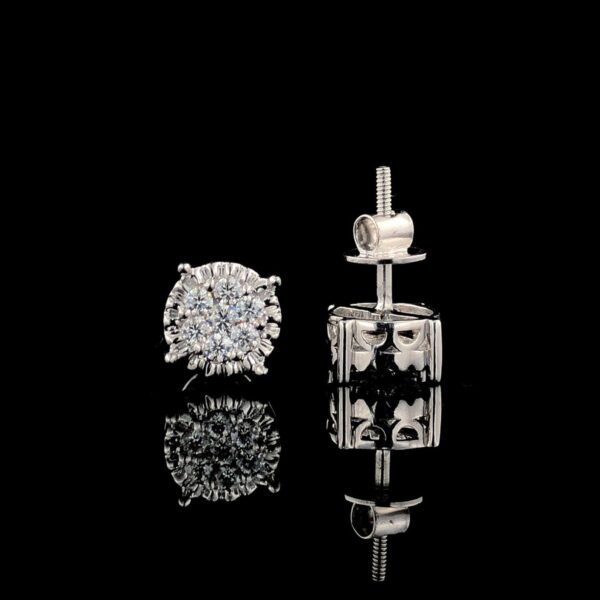 Iced Out Round Diamonds Earring Made in 925 Sterling Silver Embellished With Shinny Moissanite Diamonds For Birthday And Anniversary Gift