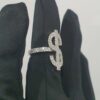 Iced Out Dollar Style Ring Made in 925 Sterling Silver Embellished With Shinny Moissanite Diamonds For Birthday And Memorial And Unisex Gift