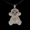 Iced Out Teddy Pendant Made In 925Sterling Silver Embellished with Shinny Moissanite Diamond For Birthday,Special Gift Of Love And Affection