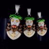 Iced Out Jesus Face Enamel Pendant Made in 925 Sterling Silver Embellished With Shinny Moissanite Diamonds For Religious And Memorial Gift