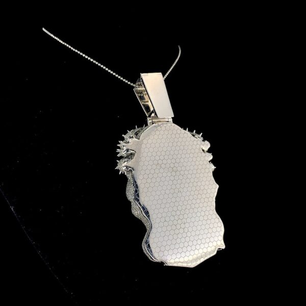 Iced Out Jesus Face Pendant Made in 925 Sterling Silver Embellished With Shinny Moissanite Diamonds For Religious And Memorial Gift