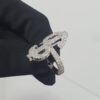 Iced Out Dollar Style Ring Made in 925 Sterling Silver Embellished With Shinny Moissanite Diamonds For Birthday And Memorial And Unisex Gift