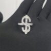 Iced Out Dollar Style Ring Made in 925 Sterling Silver Embellished With Shinny Moissanite Diamonds For Birthday And Memorial And Unisex Gift