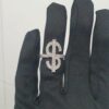 Iced Out Dollar Style Ring Made in 925 Sterling Silver Embellished With Shinny Moissanite Diamonds For Birthday And Memorial And Unisex Gift