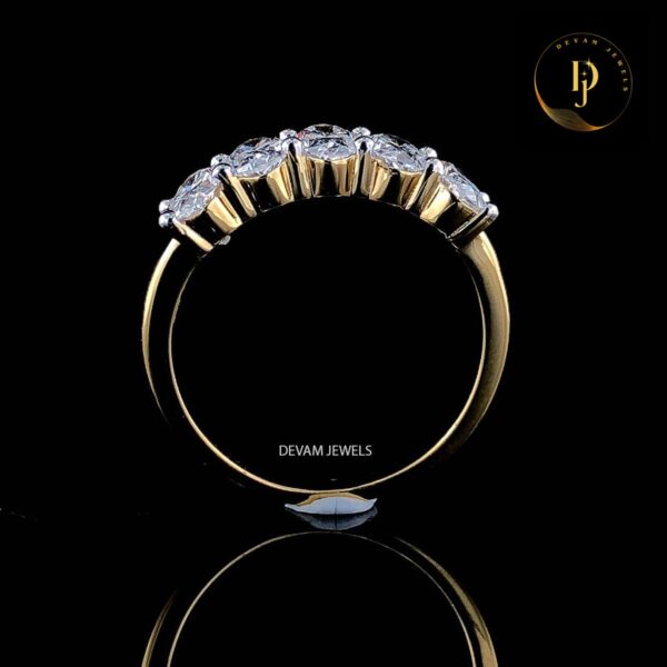 Half Eternity Band with Oval Cut - 0.10 CT - 0.25 CT, Handcrafted Anniversary Gift, Wedding Ring