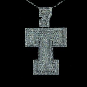 Iced Out Any Initial Letter Pendant Made in 14 / 10 KT Gold Studded With Shinny Moissanite Diamond For Birthday And Memorial Gift