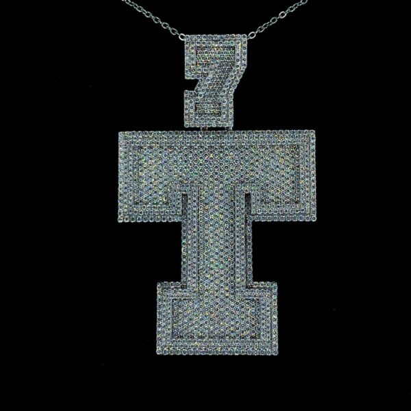 Iced Out Any Initial Letter Pendant Made in 14 / 10 KT Gold Studded With Shinny Moissanite Diamond For Birthday And Memorial Gift