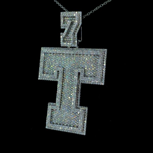 Iced Out Any Initial Letter Pendant Made in 14 / 10 KT Gold Studded With Shinny Moissanite Diamond For Birthday And Memorial Gift