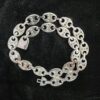 Iced Out Luxury Men's Chain Made In 925 Sterling Silver Studded With Shinny Moissanite Diamond For The Anniversary And Birthday Gift To Him