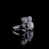 Iced Out Cartoon Shape Three Stone Ring Made in 18/14 /10 KT Gold Studded With Shinny Moissanite Diamond For Anniversary And Birthday Gift