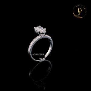 Pear Brilliant Cut Lab Grown Diamond Ring 1 CT - 3 CT Solitaire Engagement Ring D/VVS Lab Grown Diamond Wedding Ring for Her