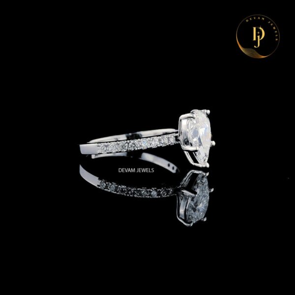 Pear Brilliant Cut Lab Grown Diamond Ring 1 CT - 3 CT Solitaire Engagement Ring D/VVS Lab Grown Diamond Wedding Ring for Her