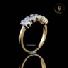 Half Eternity Band with Oval Cut - 0.10 CT - 0.25 CT, Handcrafted Anniversary Gift, Wedding Ring