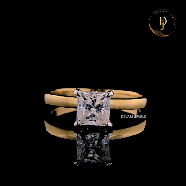 Princess Cut Solitaire Lab Grown Diamond Ring, 0.50 - 3.00 CT, Engagement Jewelry, wedding Ring, Anniversary Gifts, Gifts For Her.