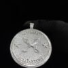 Iced Out Customized Circle Pendant 4" Size Made in 925 Sterling Silver Studded with Shinny Moissanite Diamond For Birthday And Memorial Gift