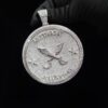 Iced Out Customized Circle Pendant 4" Size Made in 925 Sterling Silver Studded with Shinny Moissanite Diamond For Birthday And Memorial Gift