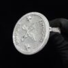 Iced Out Customized Circle Pendant 4" Size Made in 925 Sterling Silver Studded with Shinny Moissanite Diamond For Birthday And Memorial Gift