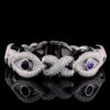 Iced Out Infinity Link Ankh Eye 9"Long Bracelet Made in 925 Sterling Silver Embellished With Shinny Moissanite Diamond For And Memorial Gift