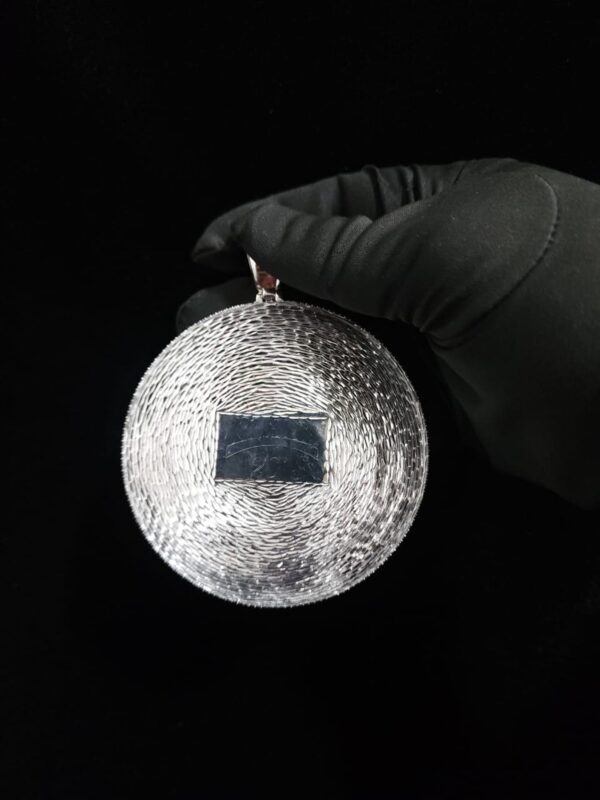 Iced Out Customized Circle Pendant 4" Size Made in 925 Sterling Silver Studded with Shinny Moissanite Diamond For Birthday And Memorial Gift