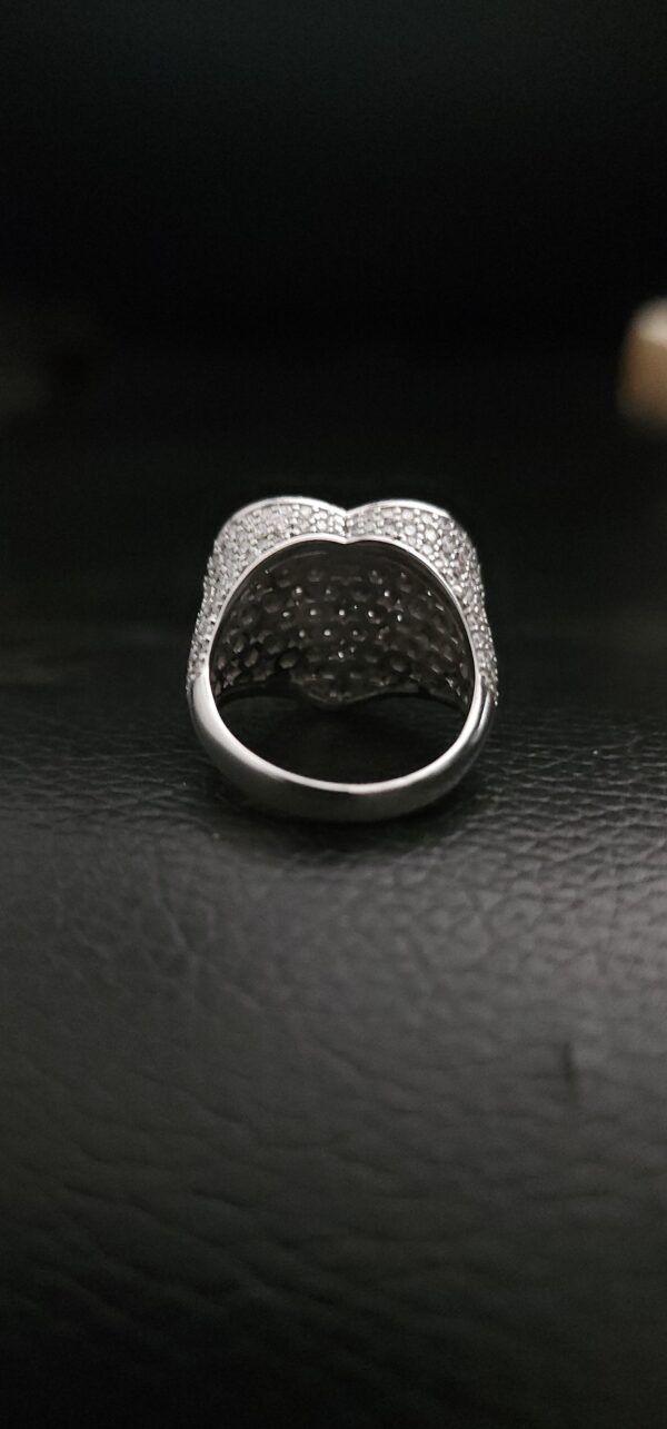 Iced Out Heart Ring Made in 925 Sterling Silver/10k Gold/14k Gold Studded with VVS Colorless Moissanite Stone, Hip hop Ring, Valentine Gift